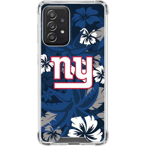NFL New York Giants Tropical Print Galaxy A52 5G Clear Case